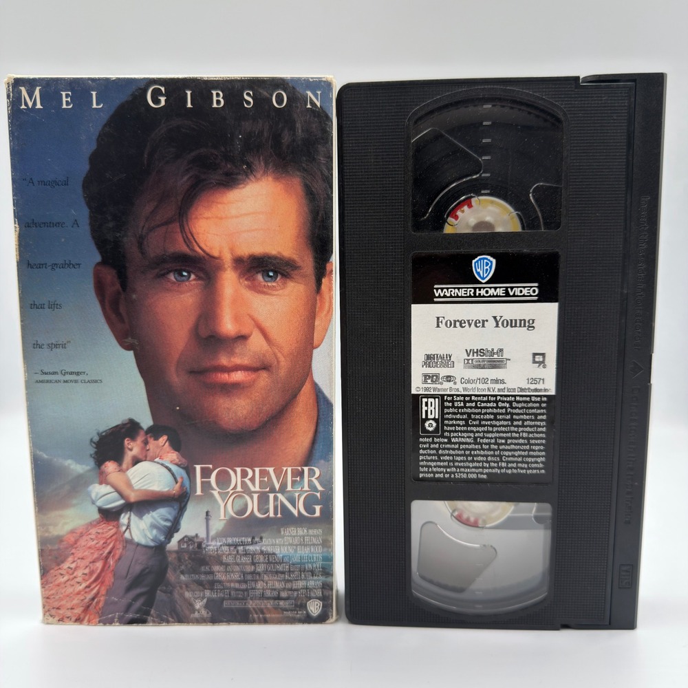 Forever Young VHS Mel Gibson Jamie Lee Curtis Elijah Wood Warner Home Video 1992